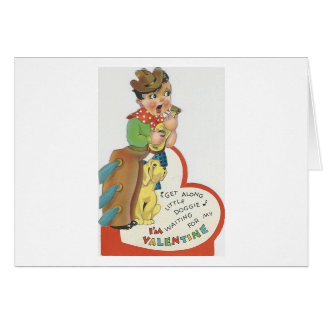 Vintage Singing Cowboy Valentine (Anverso (Horizontal))