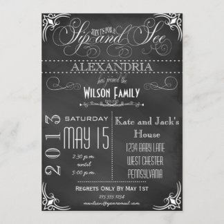 Vintage Sip y Ver Invitación