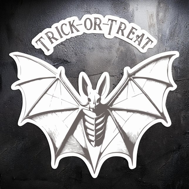 Vintage Skeletal Bat Halloween Pegatina (Subido por el creador)