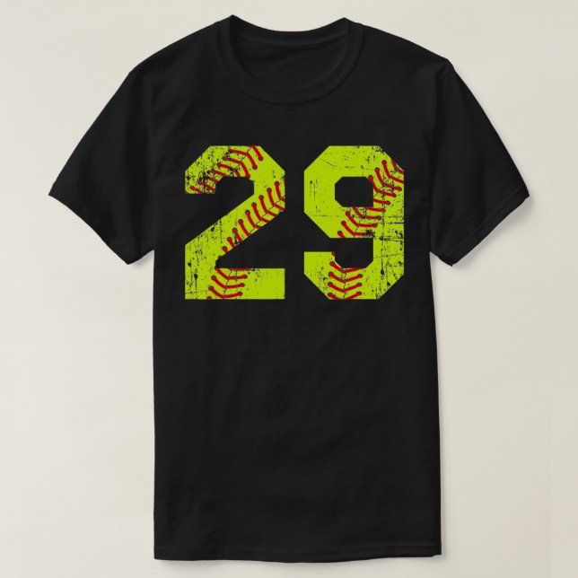 Vintage Softball 29 Jersey Número (Diseño del anverso)