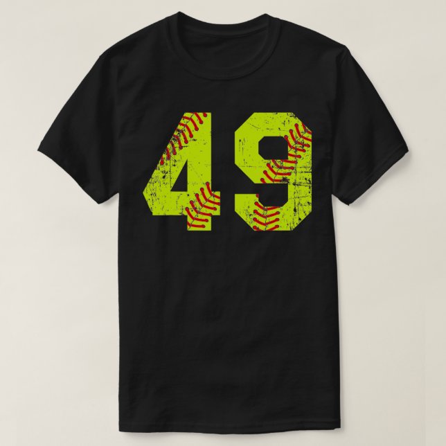 Vintage Softball 49 Jersey Número  (Diseño del anverso)