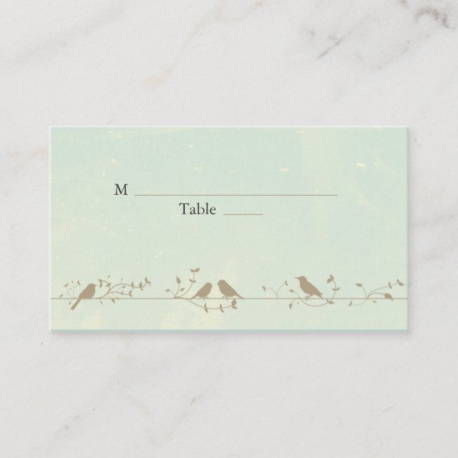 Vintage Songbirds Boda tarjetas (Anverso)