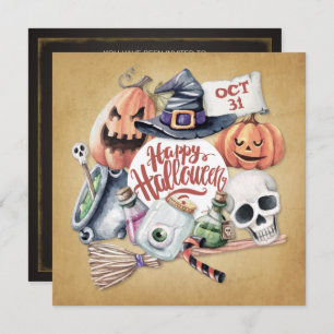 Vintage Spooktacular Halloween Party Invitación