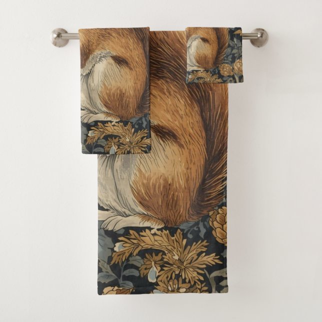 Vintage Squirrel and Flowers Pattern  (In situ)