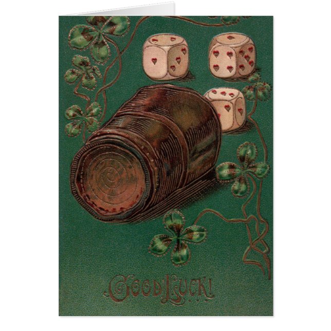 Vintage St. Patrick's Day, buena suerte dados irla (Frente)