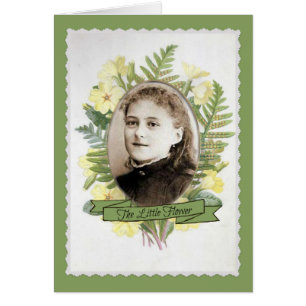 Vintage St. Therese Young Chica con marco floral