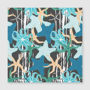 Vintage Starfish: Fondo oscuro rayado.