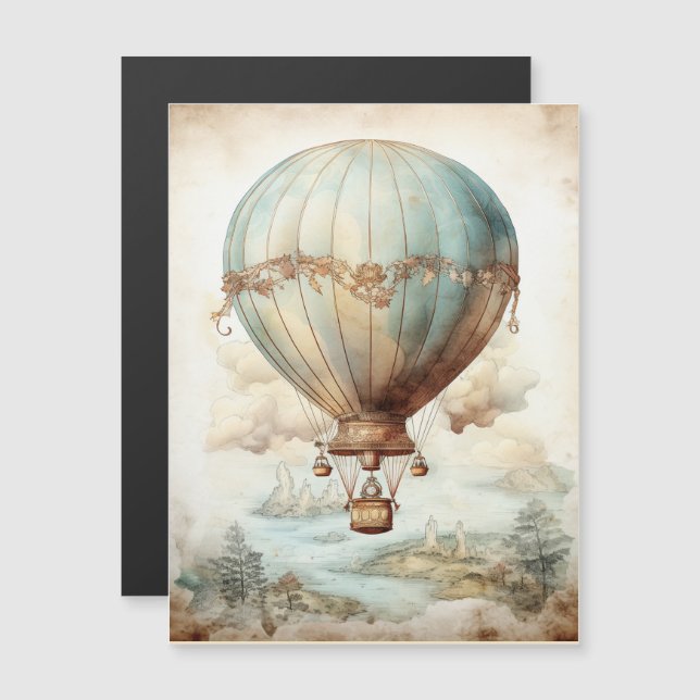 Vintage Steampunk Hot Air Balloon (2) (Anverso/Reverso)