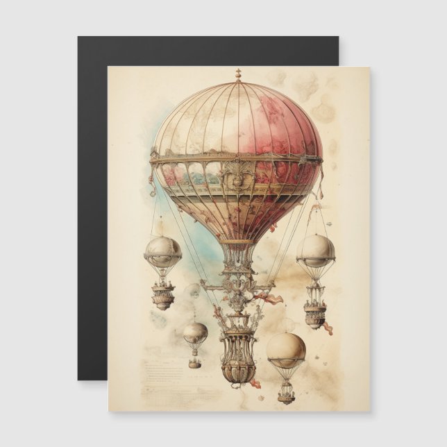Vintage Steampunk Hot Air Balloon (4) (Anverso/Reverso)