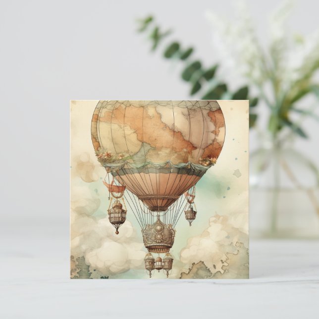 Vintage Steampunk Hot Air Balloon (5) (Anverso de pie)