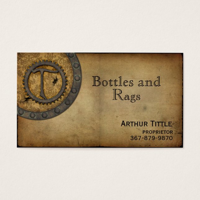 Vintage Steampunk Monograma T (Frente)