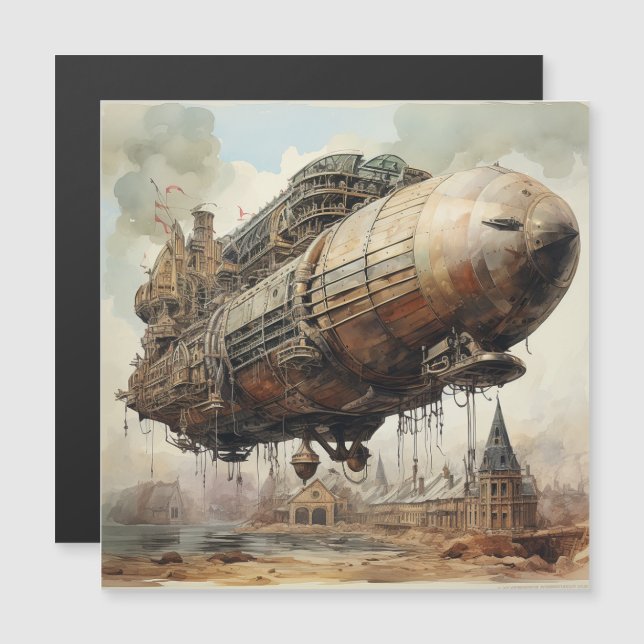 Vintage Steampunk Zeppelin (2) (Anverso/Reverso)