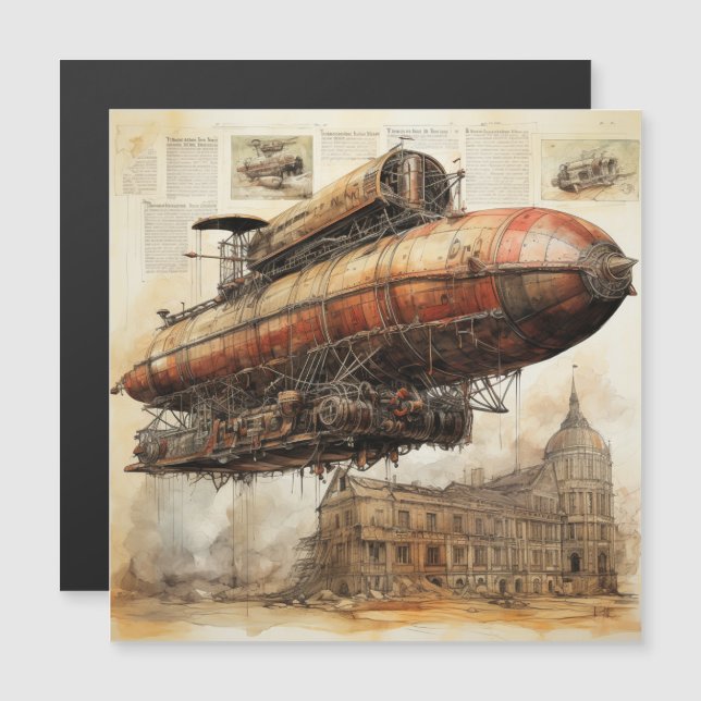 Vintage Steampunk Zeppelin (3) (Anverso/Reverso)