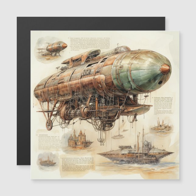 Vintage Steampunk Zeppelin (4) (Anverso/Reverso)