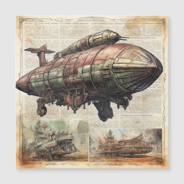 Vintage Steampunk Zeppelin (6) (Anverso)