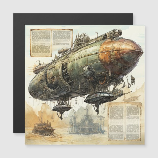 Vintage Steampunk Zeppelin (8) (Anverso/Reverso)