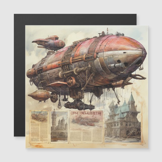 Vintage Steampunk Zeppelin (9) (Anverso/Reverso)