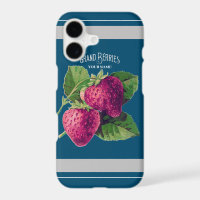 Vintage Strawberry Berry Añadir tu nombre Blue Gre