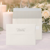 Vintage Stripe Wedding Envelope with Liner