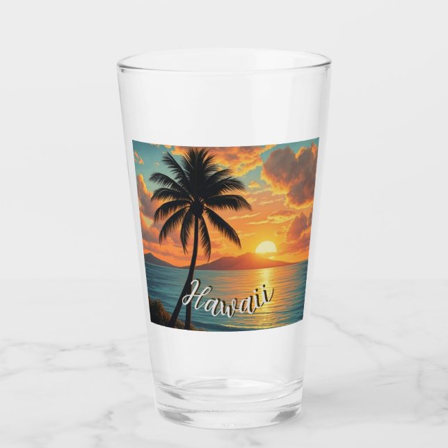 Vintage Style Hawaiian Travel Coast Sea Sunset (Anverso)