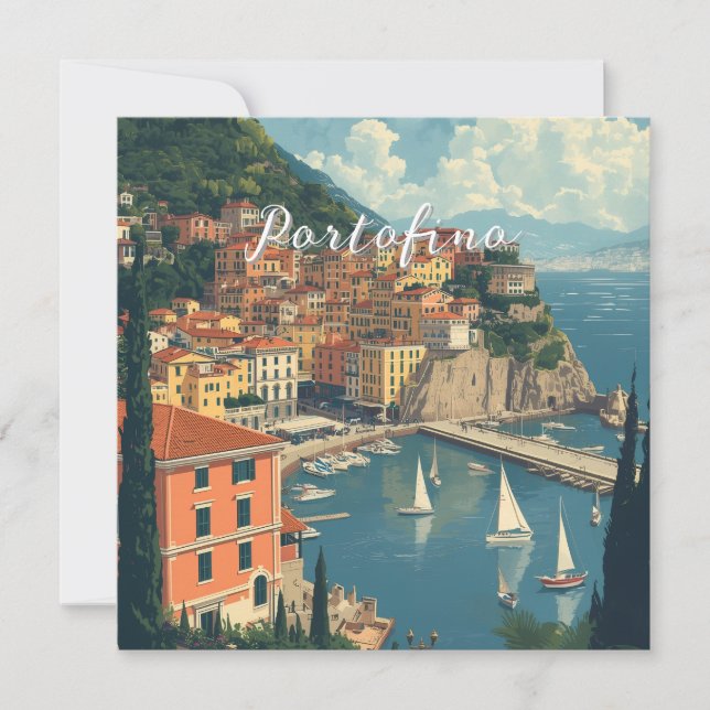 Vintage Style Portofino Genova Italy (Anverso)