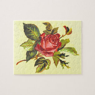 Vintage Style Rose Depiction Puzzle