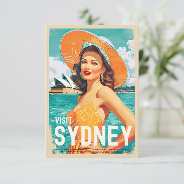 Vintage Style Sydney Travel Card (Anverso de pie)