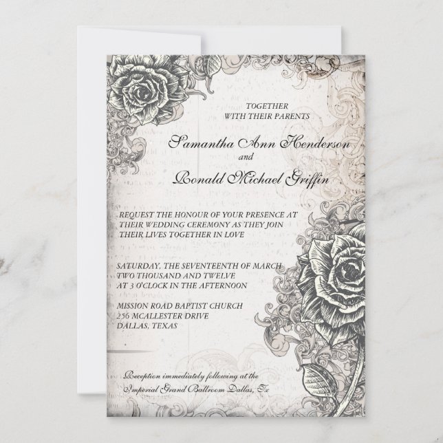 Vintage subió casando la invitación (Anverso)