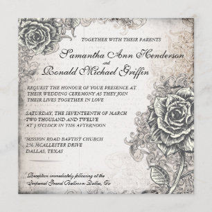 Vintage subió casando la invitación