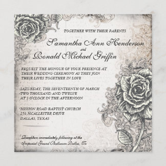 Vintage subió casando la invitación