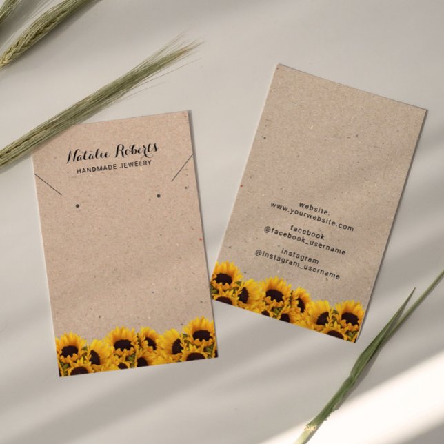 Vintage Sunflower Jewelry Earring Necklation Displ (Subido por el creador)