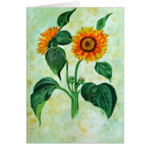 Vintage Sunflowers Arte Botánico