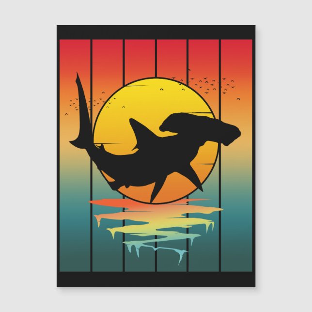 Vintage Sunset Hammerhead Shark (Anverso)