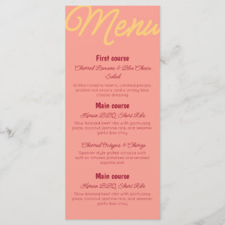 Vintage Sunset Retro Food And Drinks Petit Menu