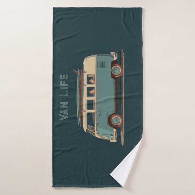 Vintage Surf Van – Retro Camper Design (Toalla de baño)