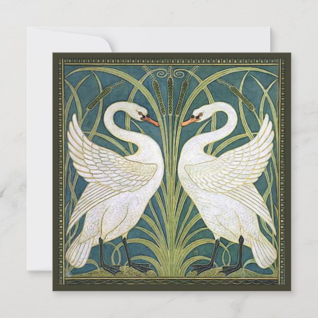 Vintage Swans Bridal Shower Invitación (Anverso)