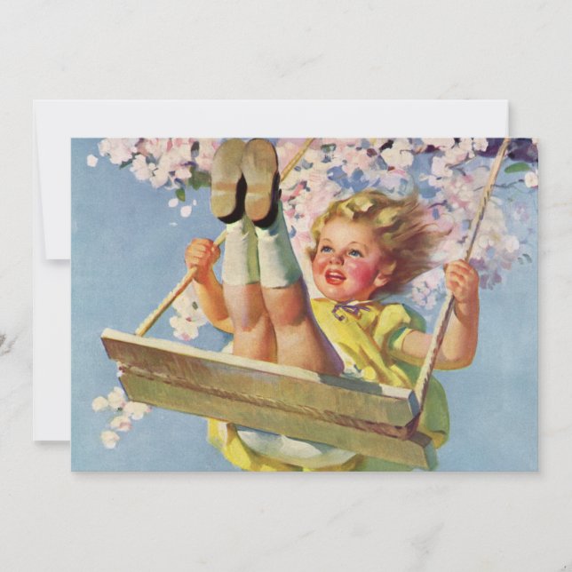 Vintage Swing, Chica balancéandose en un árbol que (Anverso)