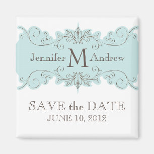 Vintage Swirls Vintage Guardar imanes de fecha