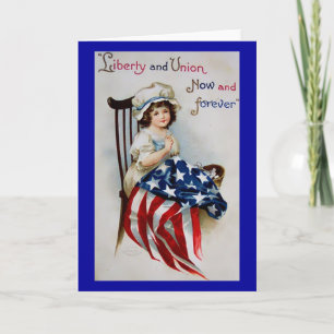 Vintage tarjeta de felicitación del 4 de julio 4