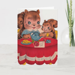 Vintage Tarjeta de felicitación del Día de la Madr