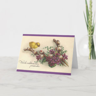 Vintage Tarjeta de felicitación eslovena de Pascua