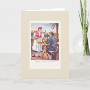 Vintage Tarjeta de felicitación eslovena de Pascua