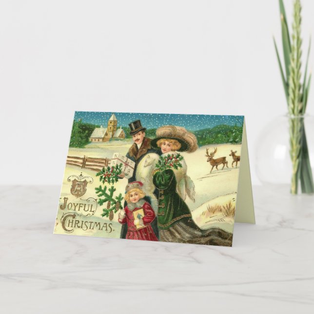 Vintage tarjeta de felicitación para Navidades de  (Anverso)