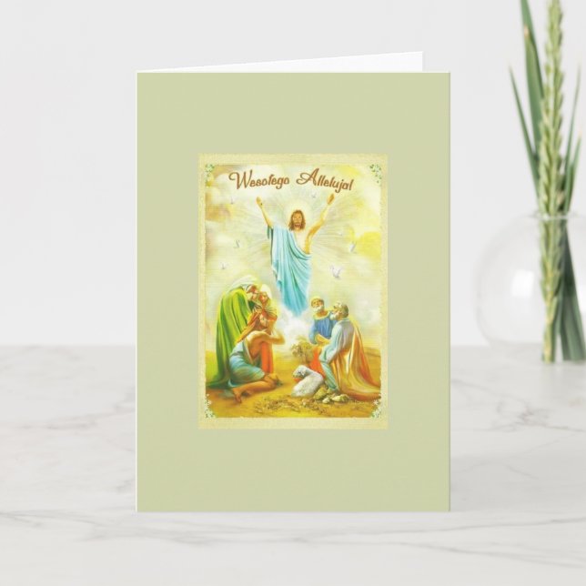 Vintage Tarjeta de felicitación religiosa polaca d (Anverso)