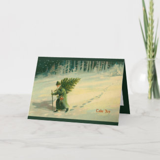 Vintage tarjeta de Navidad y vintage verso "Toma a