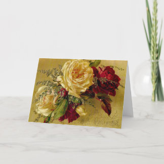 Vintage tarjeta de Navidades victorianos con flore