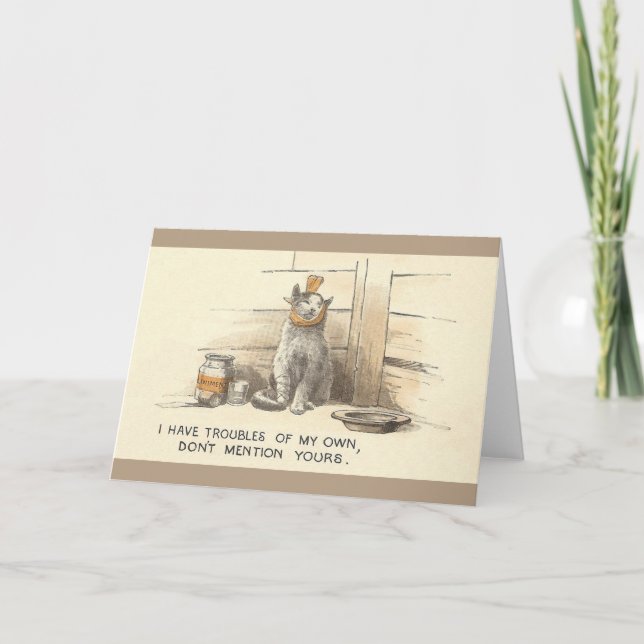 Vintage Tarjeta de saludo de gato enmascarado (Anverso)
