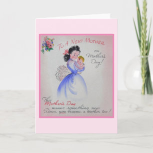 Vintage tarjeta del día de la madre para la nueva