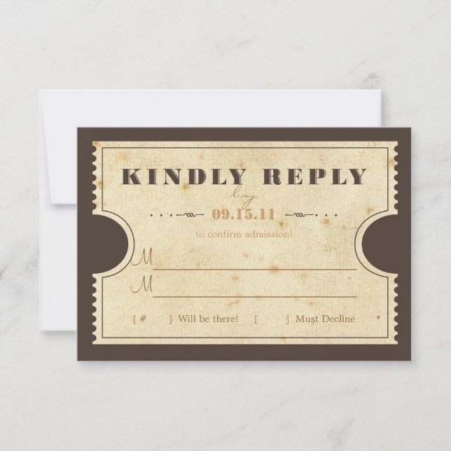 Vintage Ticket RSVP (Anverso)