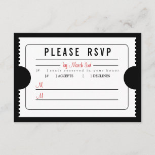 Vintage Ticket RSVP en negro